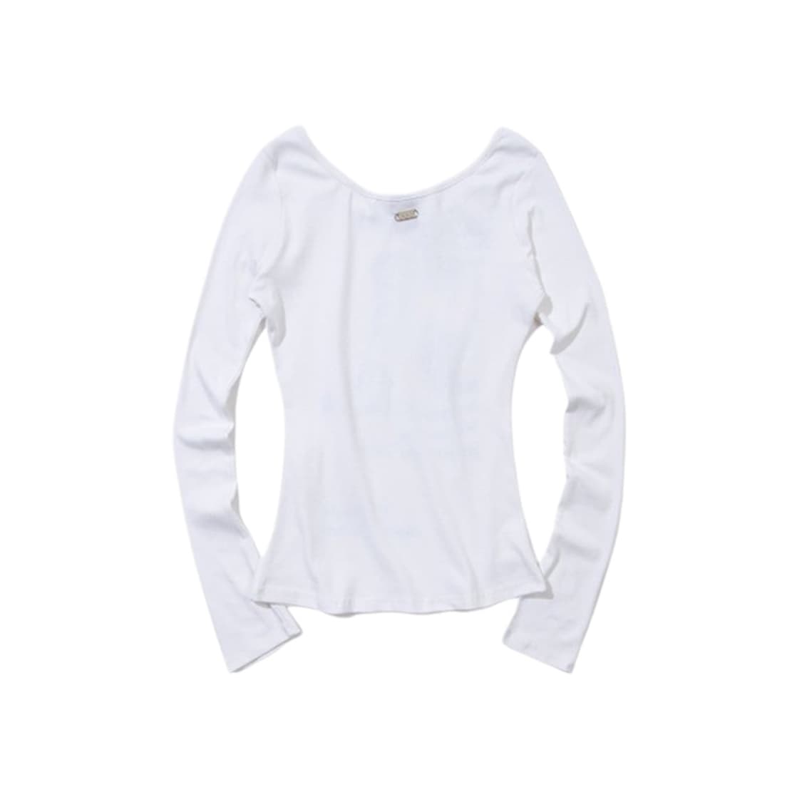 나체 슬림핏 롱 슬리브 화이트 상품이미지3