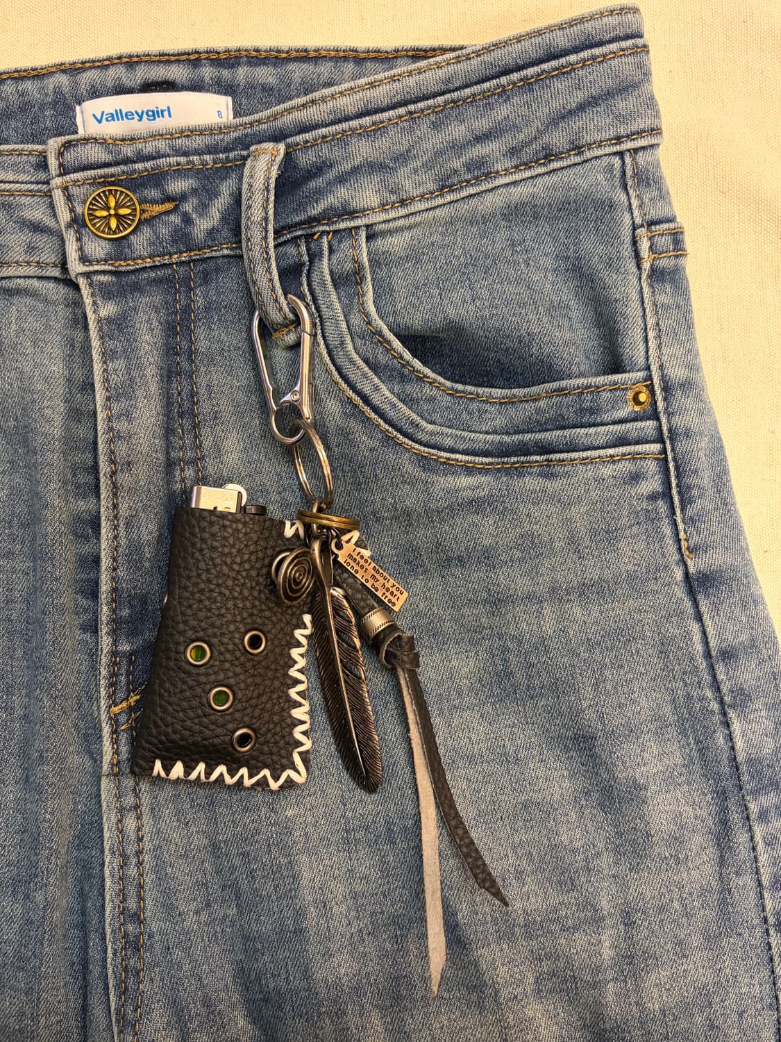 Feather Edge – 블랙가죽 라이터케이스 키링 상품이미지4