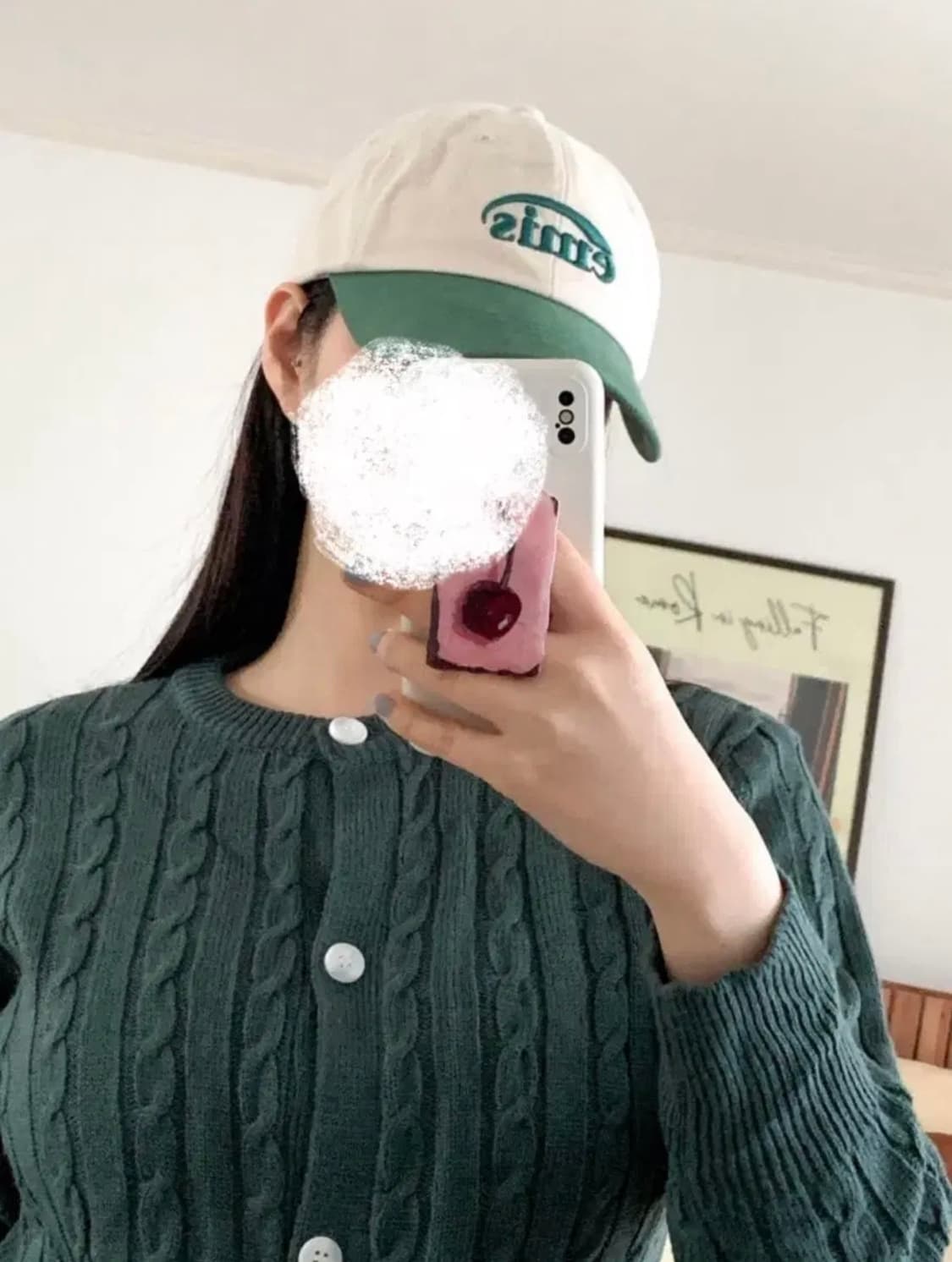 딥그린 초록 꽈배기 케이블 가디건 상품이미지4