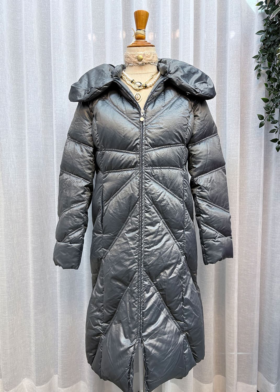 트루사디 그레이 투웨이 지퍼 패딩 상품이미지1