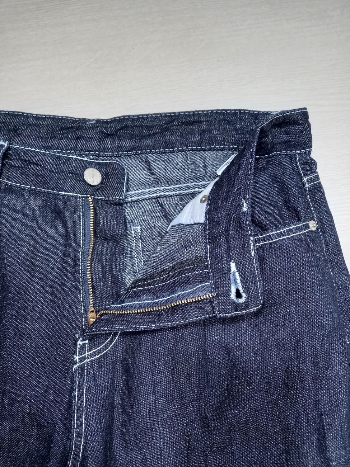 32 새상품 The Cross Jean 봄여름용 린넨 데님 32-347 상품이미지6