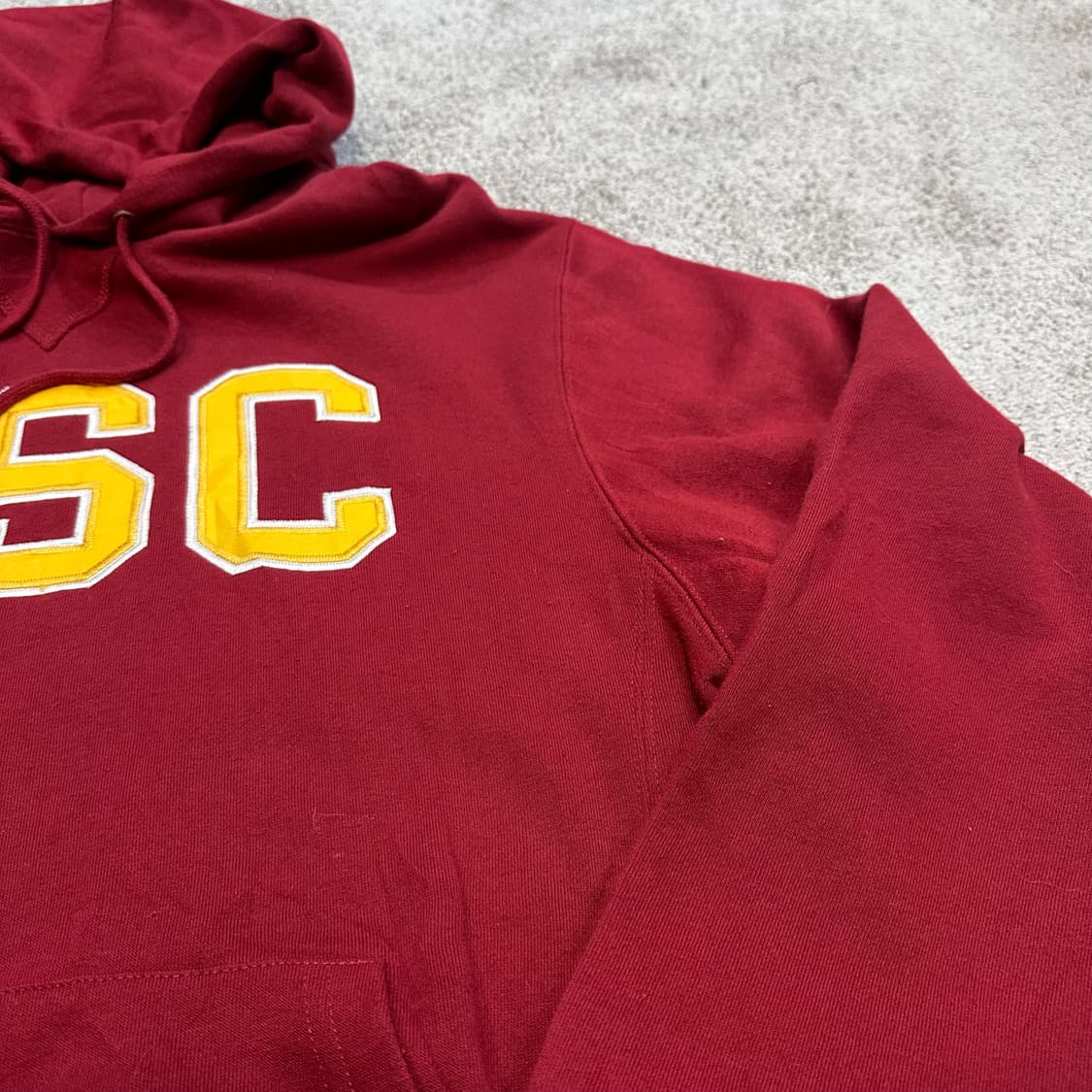 빈티지 USC 트로잔스 버건디 풀오버 후드티M 상품이미지6