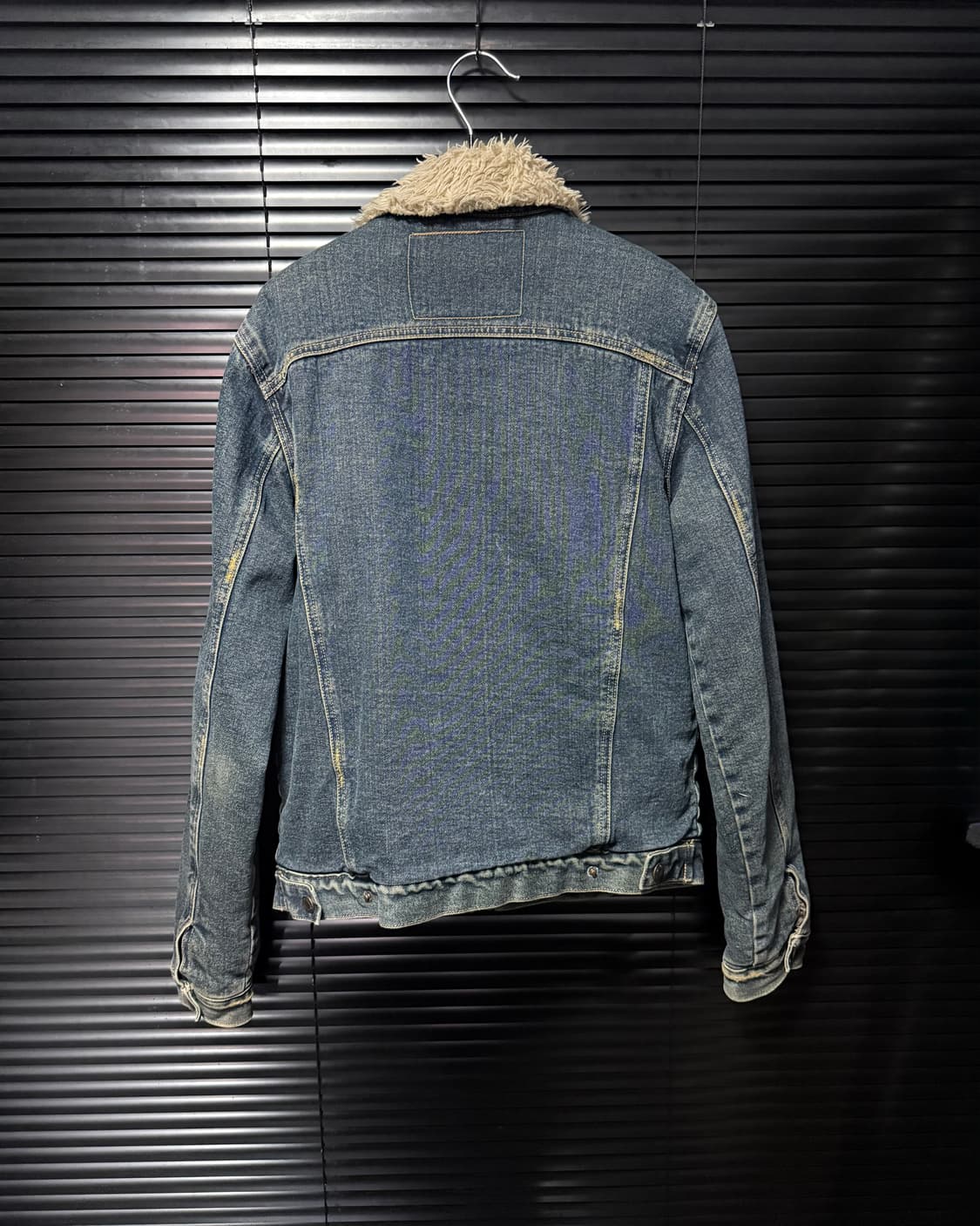 아베크롬비 양털 중청 데님 트러커 쉐르파 워크 청 자켓 워싱 M 95 상품이미지4
