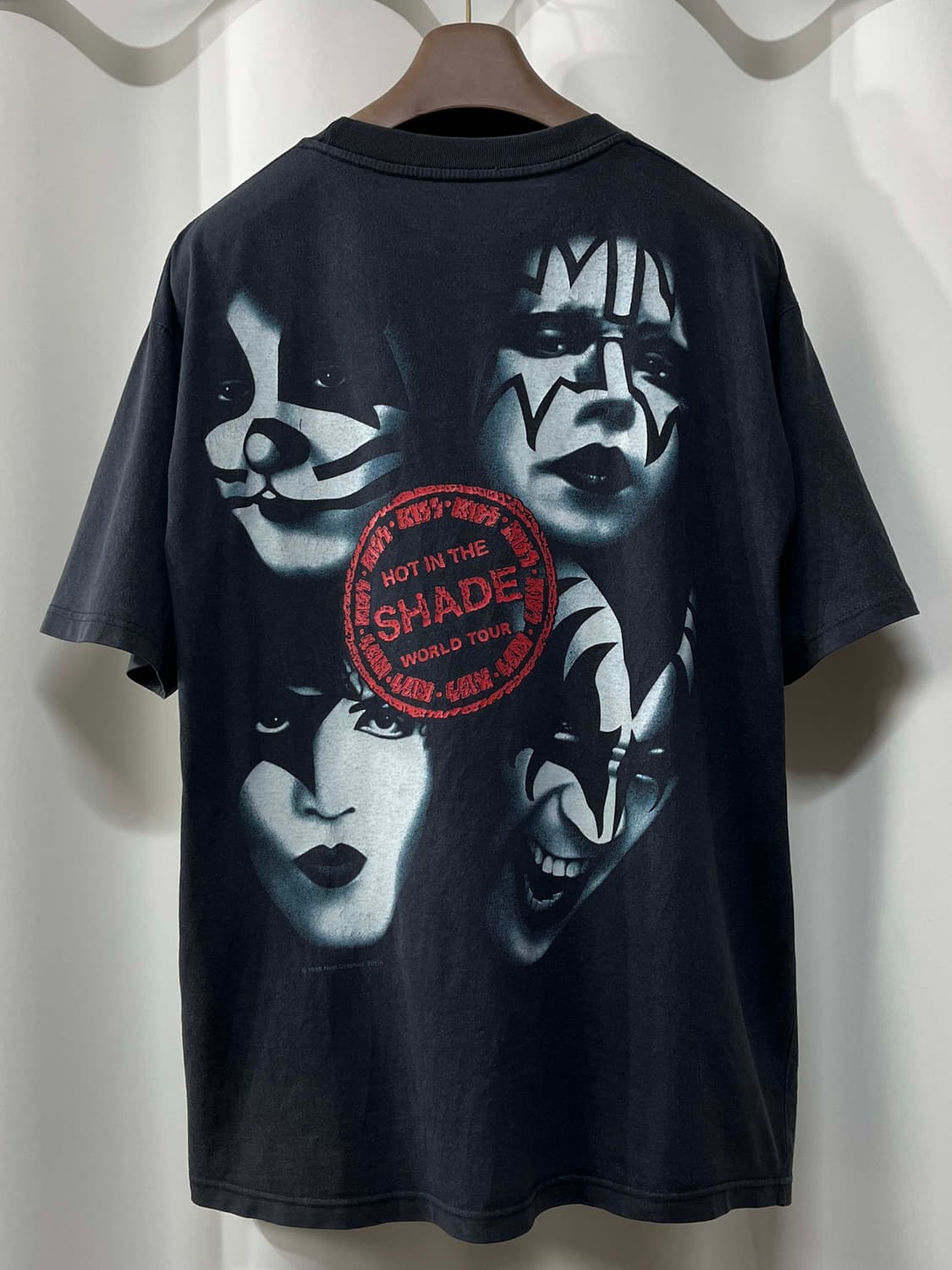90's KISS 월드투어 썬페이딩 빈티지 밴드티 반팔 티셔츠 상품이미지2