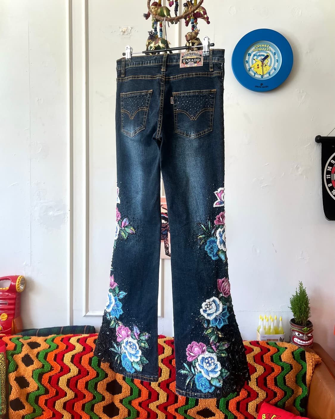 90-00s TARADO 3D Floral Flare Jeans 상품이미지8