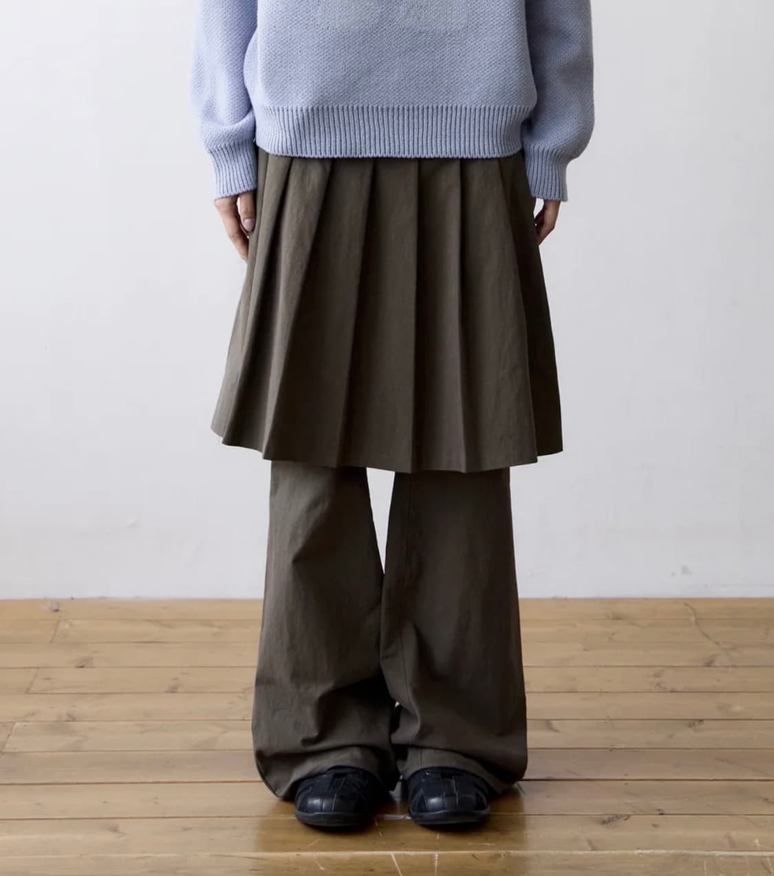 TCM skirt layered pants (brown 상품이미지1