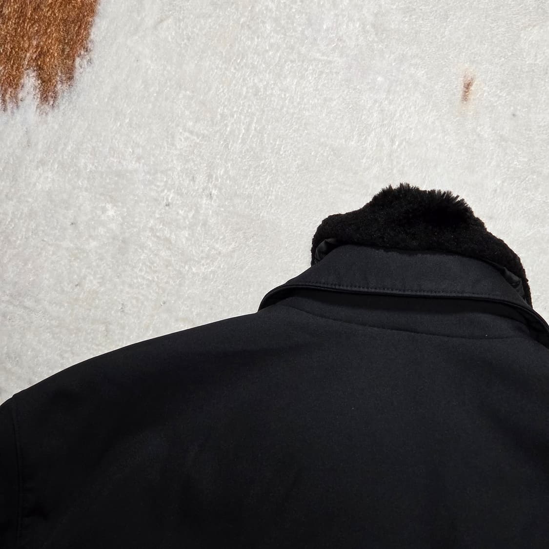 빈티지 카라퍼 덕다운 오버핏 블랙 점퍼 상품이미지5