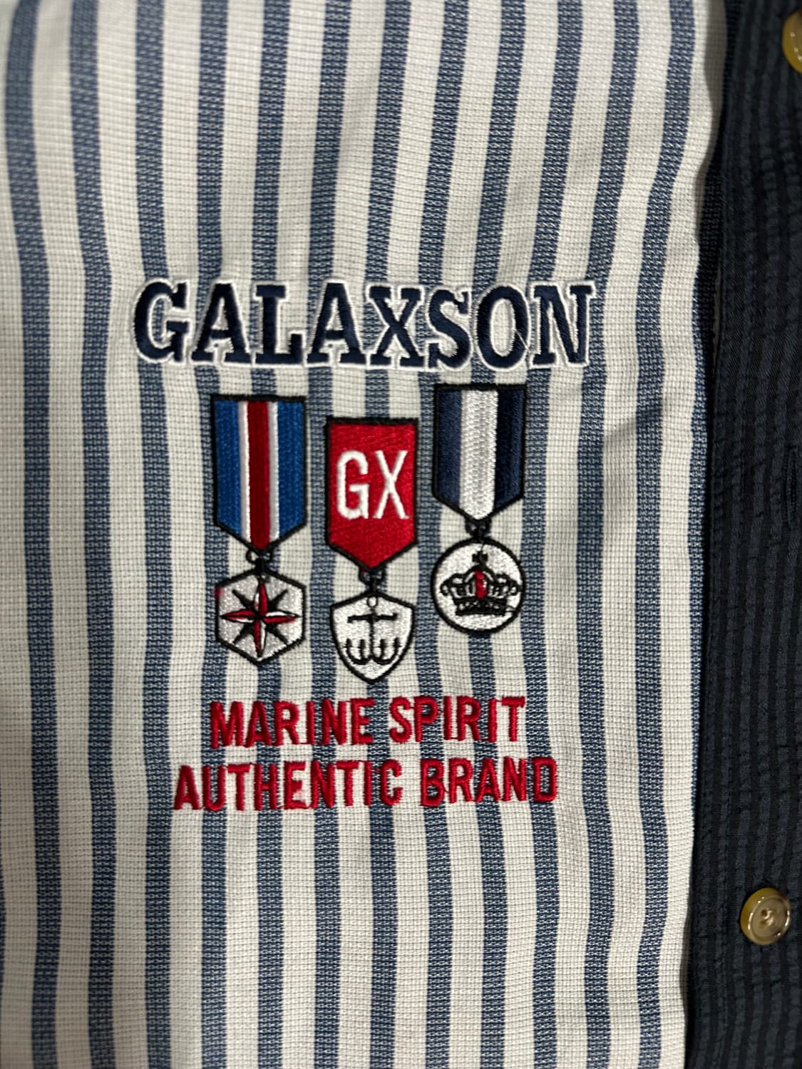 갤럭슨 스포츠 GALAXSON 마린 스트라이프 반팔 셔츠 XL 상품이미지3