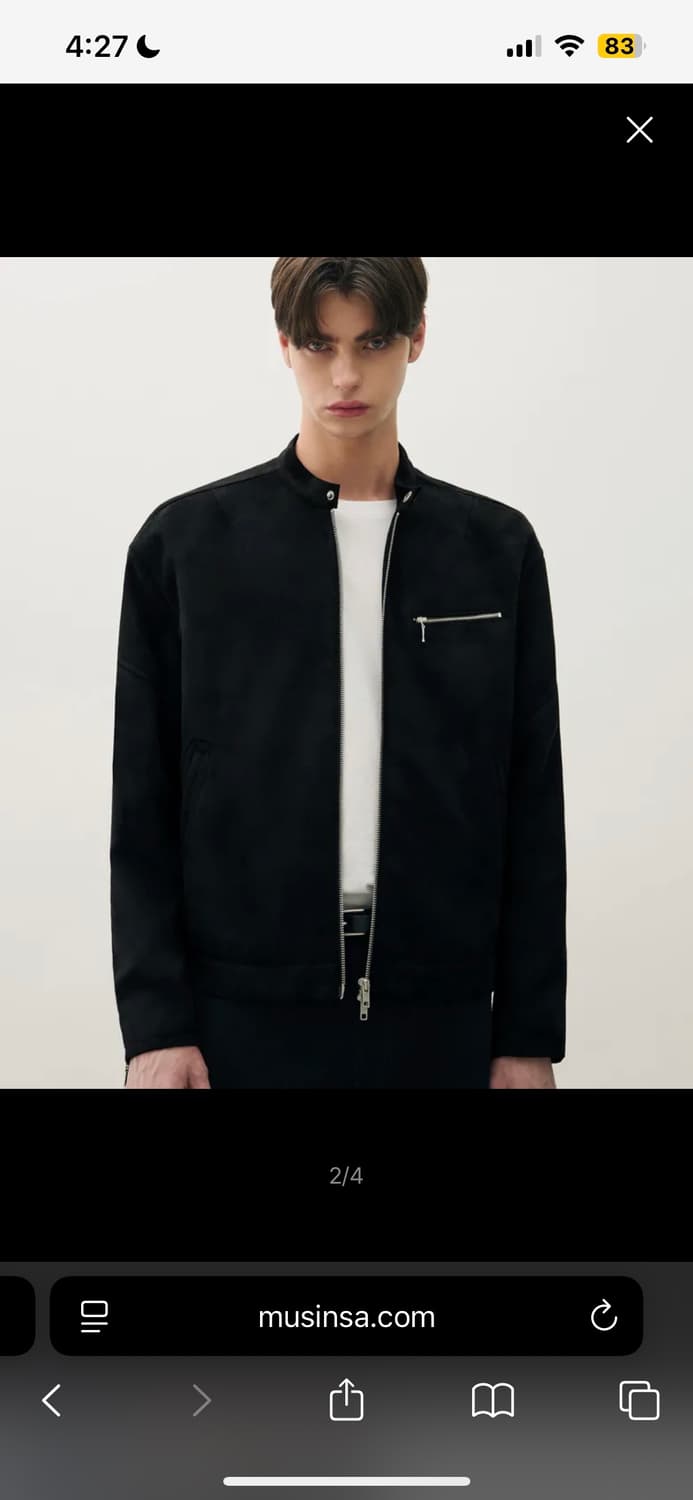 드로우핏 바이커 싱글 스웨이드 자켓 [BLACK 상품이미지1