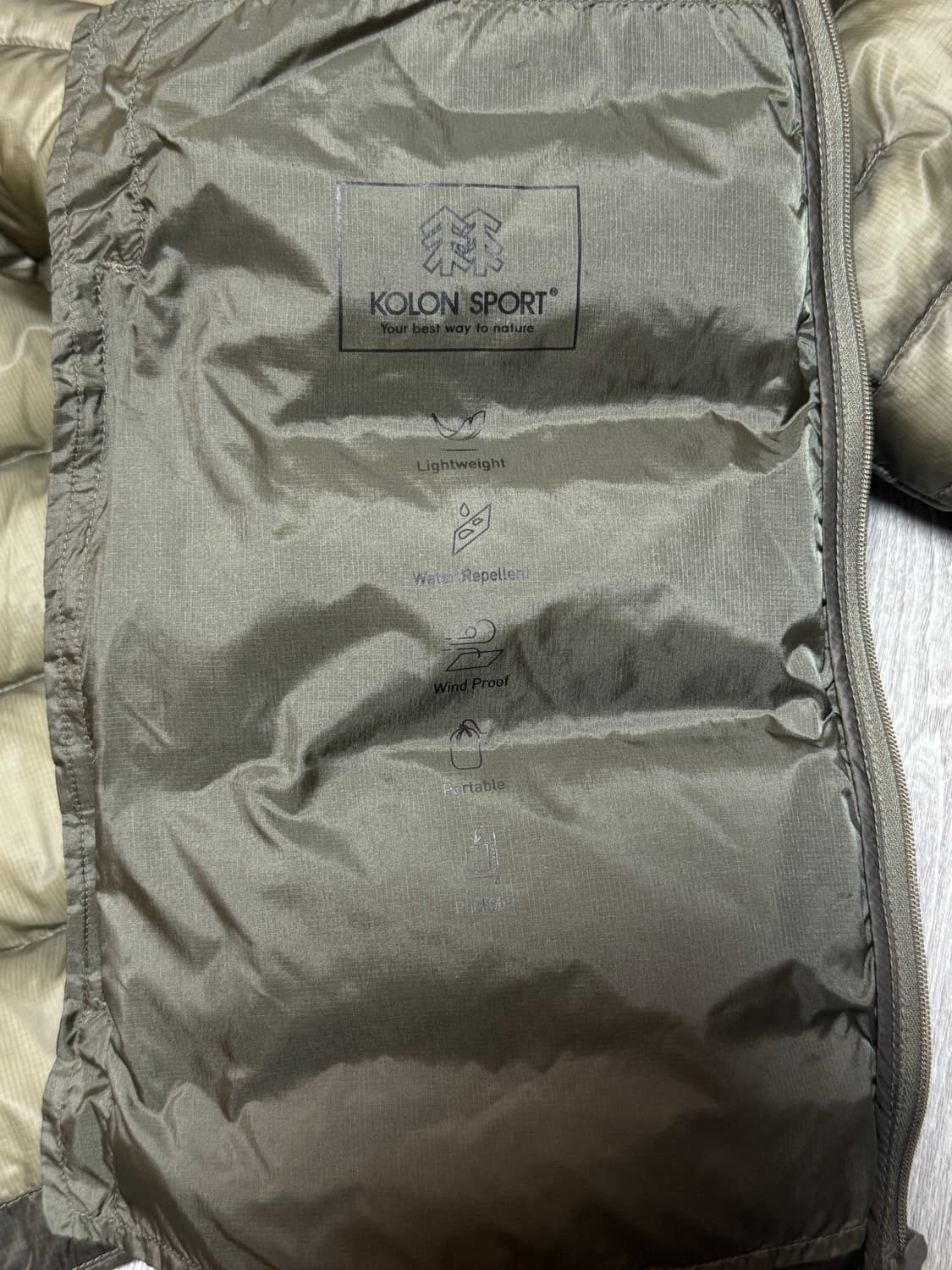 코오롱스포츠 에그라이트 다운 자켓. 경량패딩 105 상품이미지6