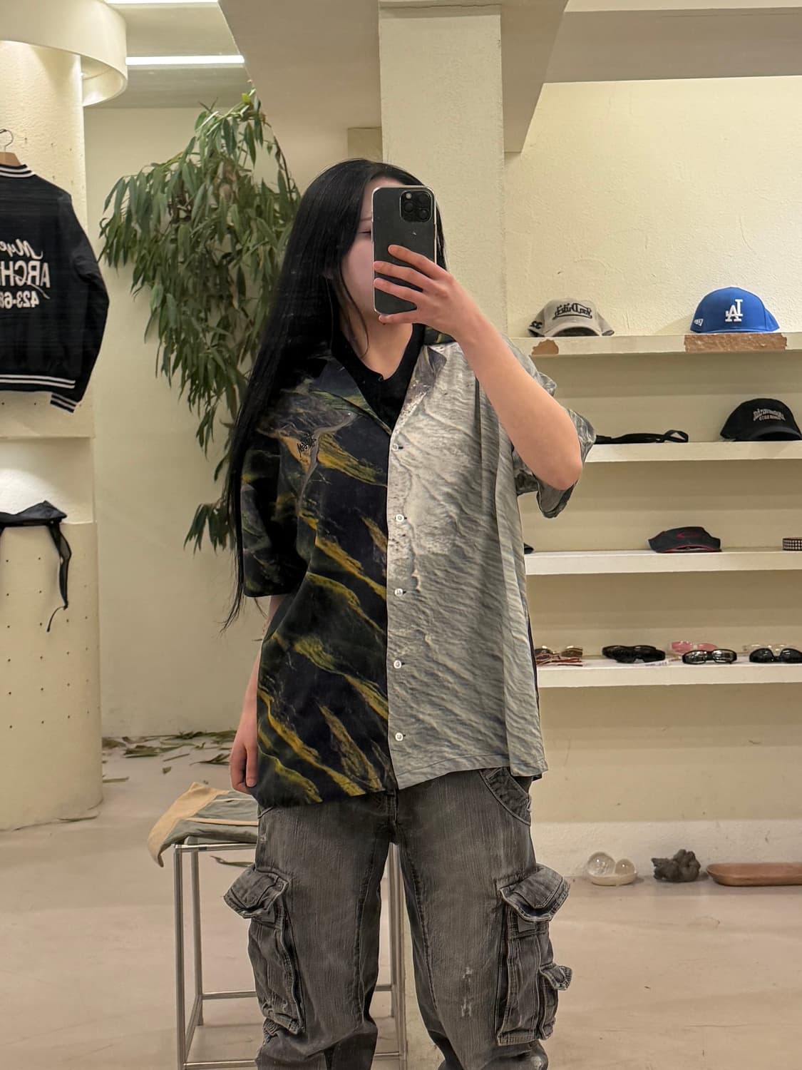 스투시 그래픽 패턴 오픈카라 반팔 셔츠 U436 상품이미지1