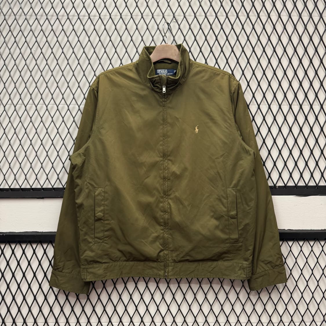 00s 폴로 랄프로렌 해링턴 자켓 안감 플리스 디테일 카키 상품이미지1