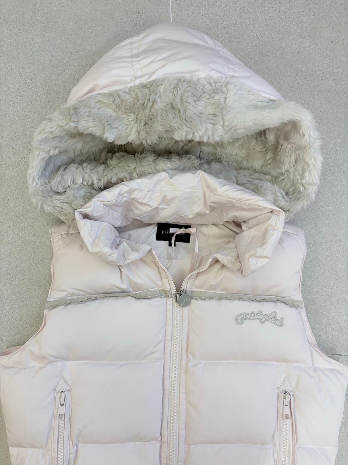 연핑크 퍼 조끼패딩 상품이미지2