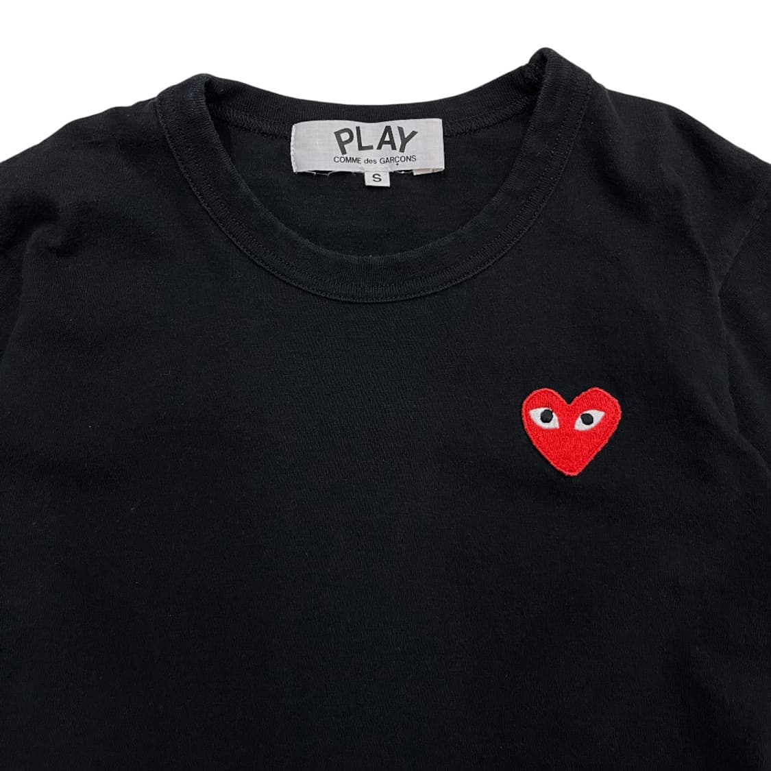 꼼데가르송 딱붙핏 하트와펜 블랙 반팔티 S 상품이미지4