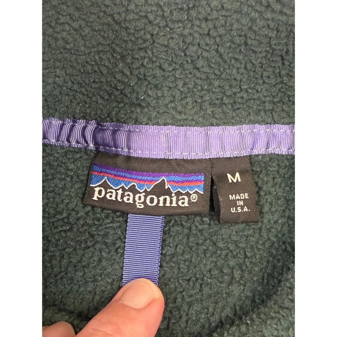 90s 파타고니아 신칠라 스냅-T 그린 퍼플 상품이미지4