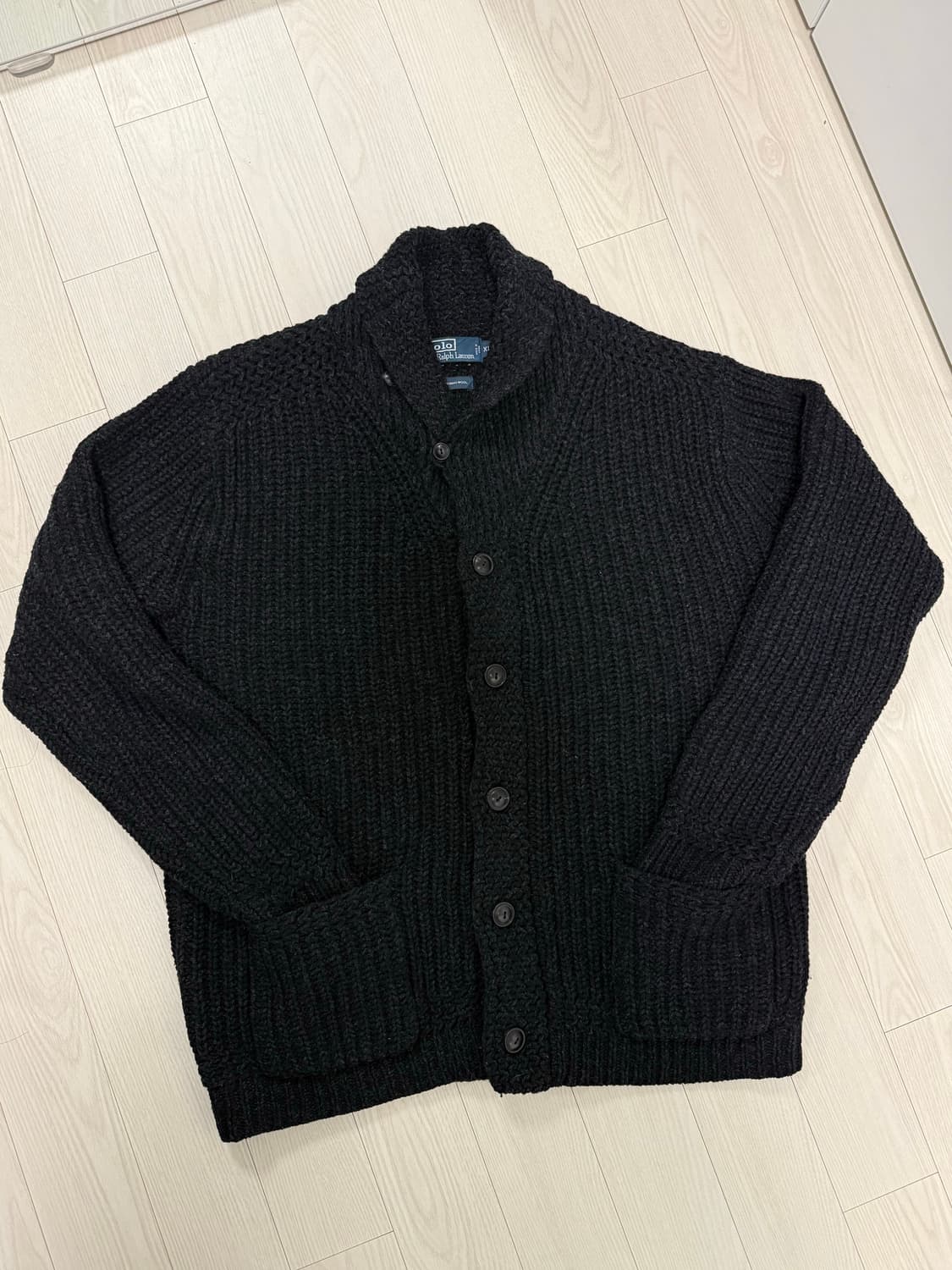 POLO Merino Wool Shawl Collar Cardigan 상품이미지1