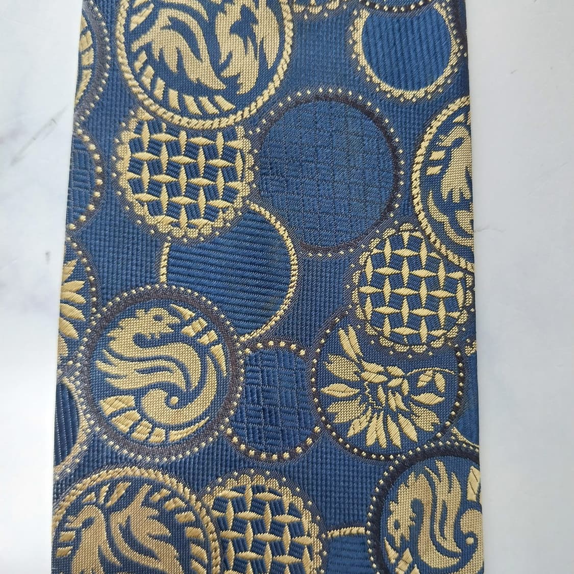 발렌티노 실크 네이비 자카드 넥타이 8.9cm A~B등급 k2449
 상품이미지8