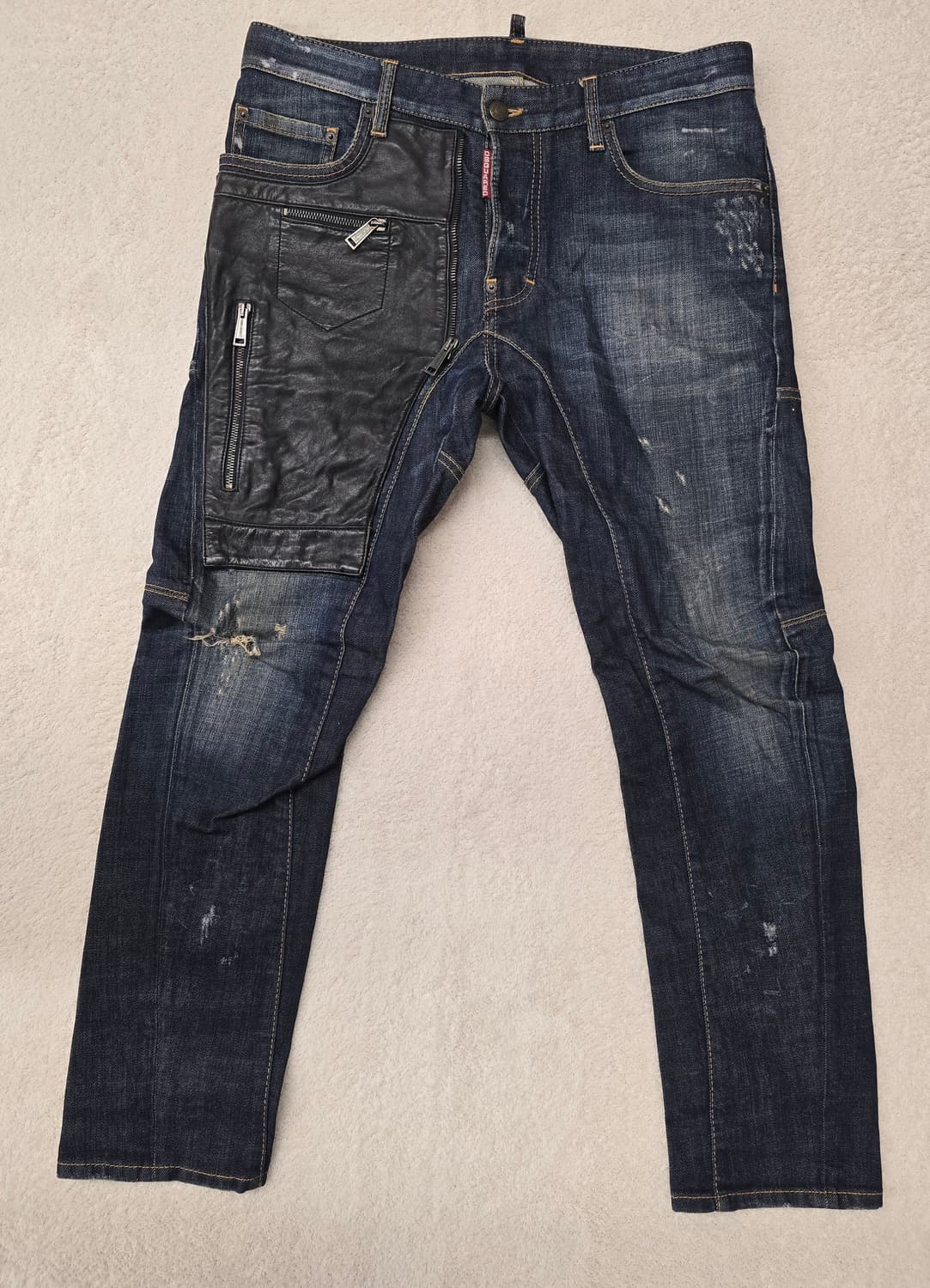 (정품) 디스퀘어드2 루키3 가죽덧뎀 바이커 싸이즈 32.  74LA03 상품이미지1