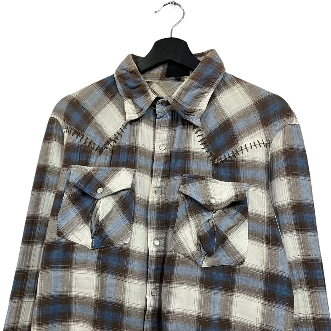 빈티지 패치워크 체크 셔츠 상품이미지4