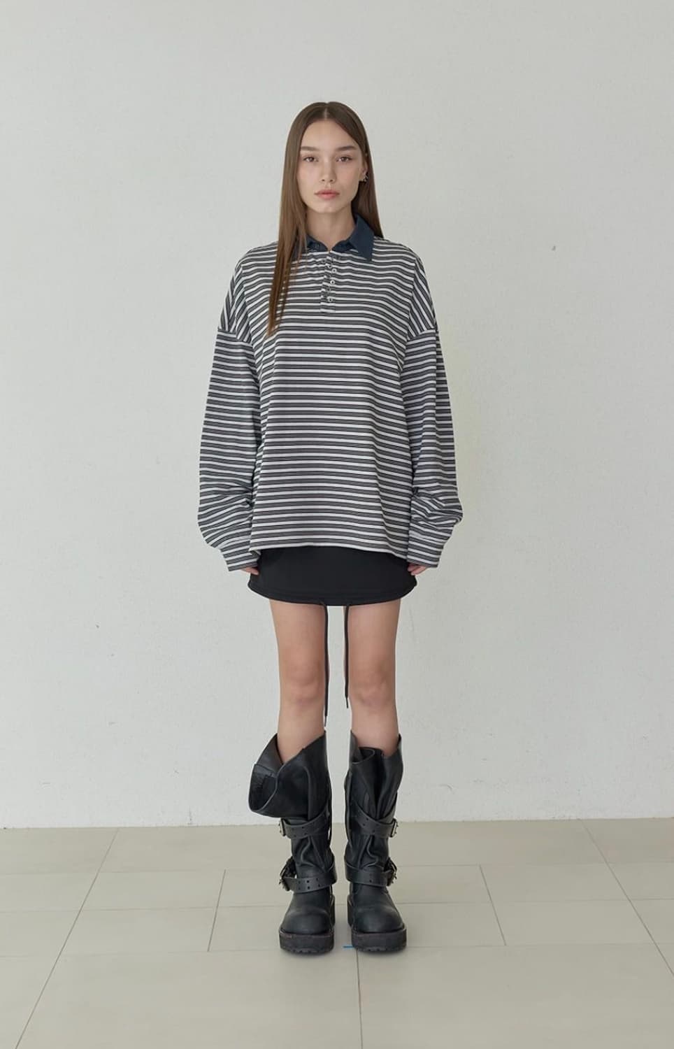 HAILEY BUTTONEND PK TEE 상품이미지1