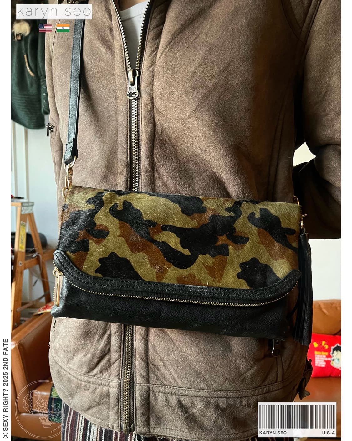 Karyn SEO Calf-Hair Leather Camo Bag 상품이미지1