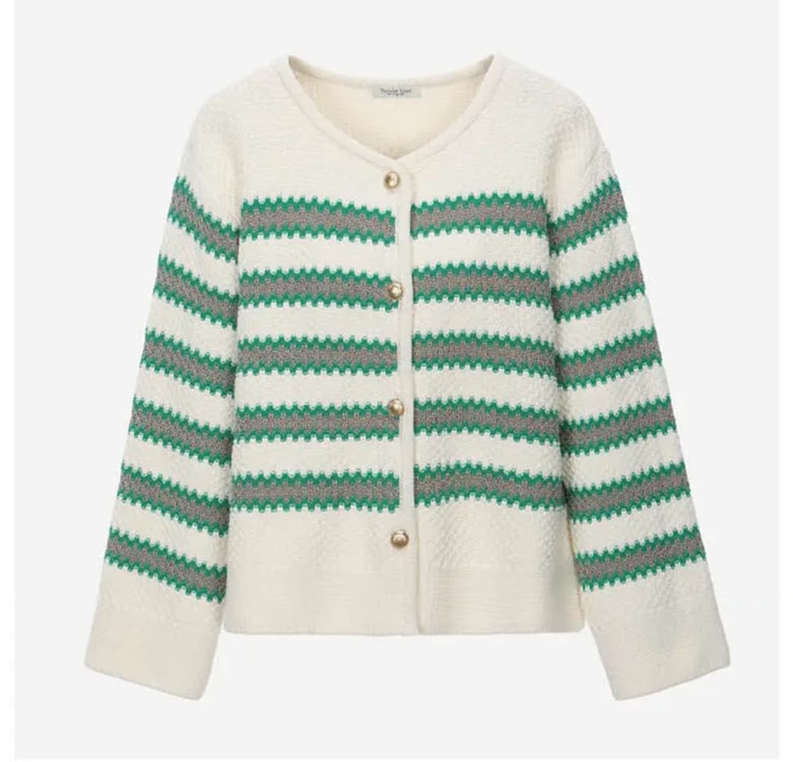 써스데이아일랜드  바스켓 단가라 니트 가디건 S사이즈 상품이미지3