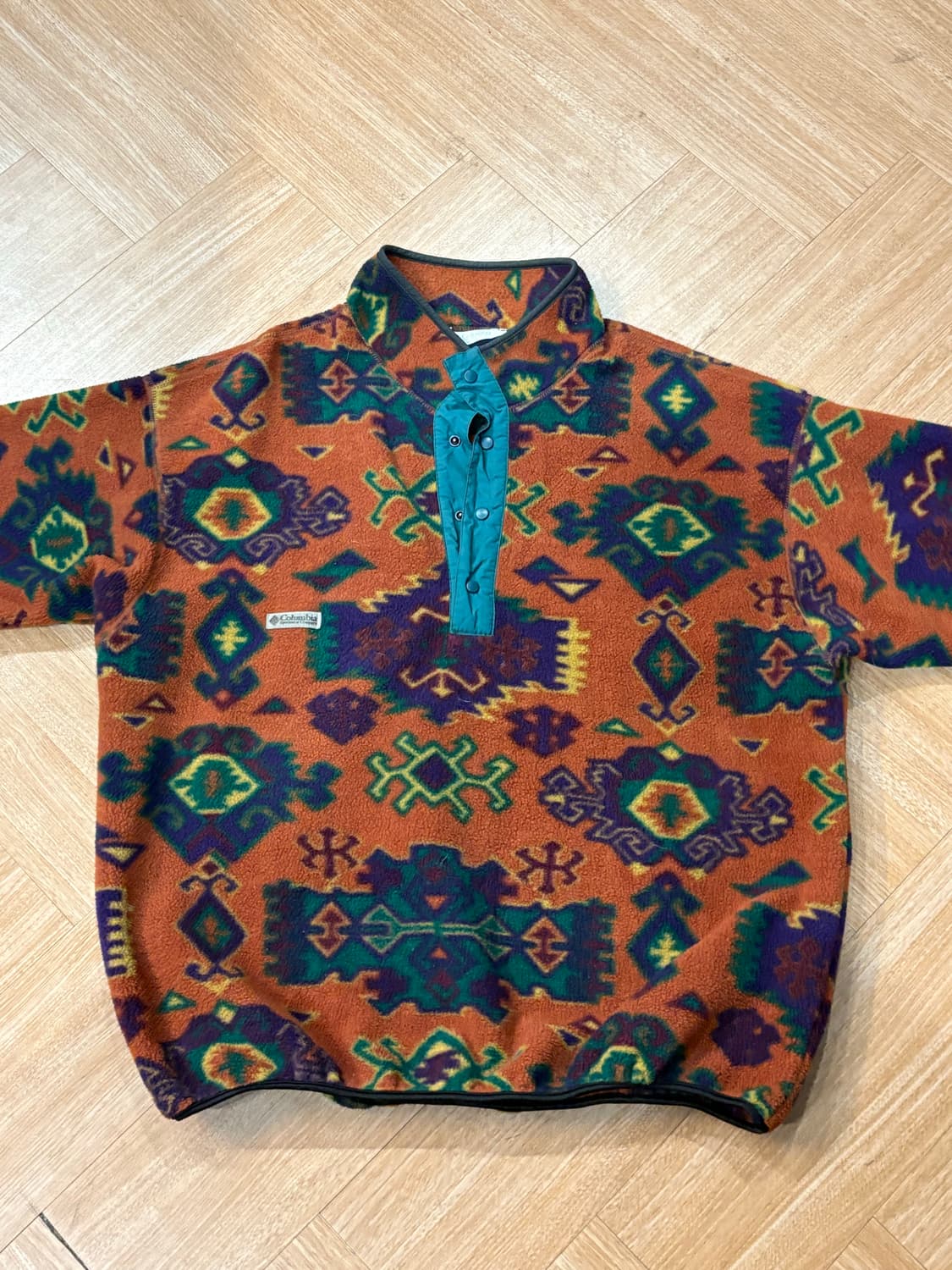 [XL] 90s USA 콜롬비아 아즈텍 플리스 후리스 상품이미지2