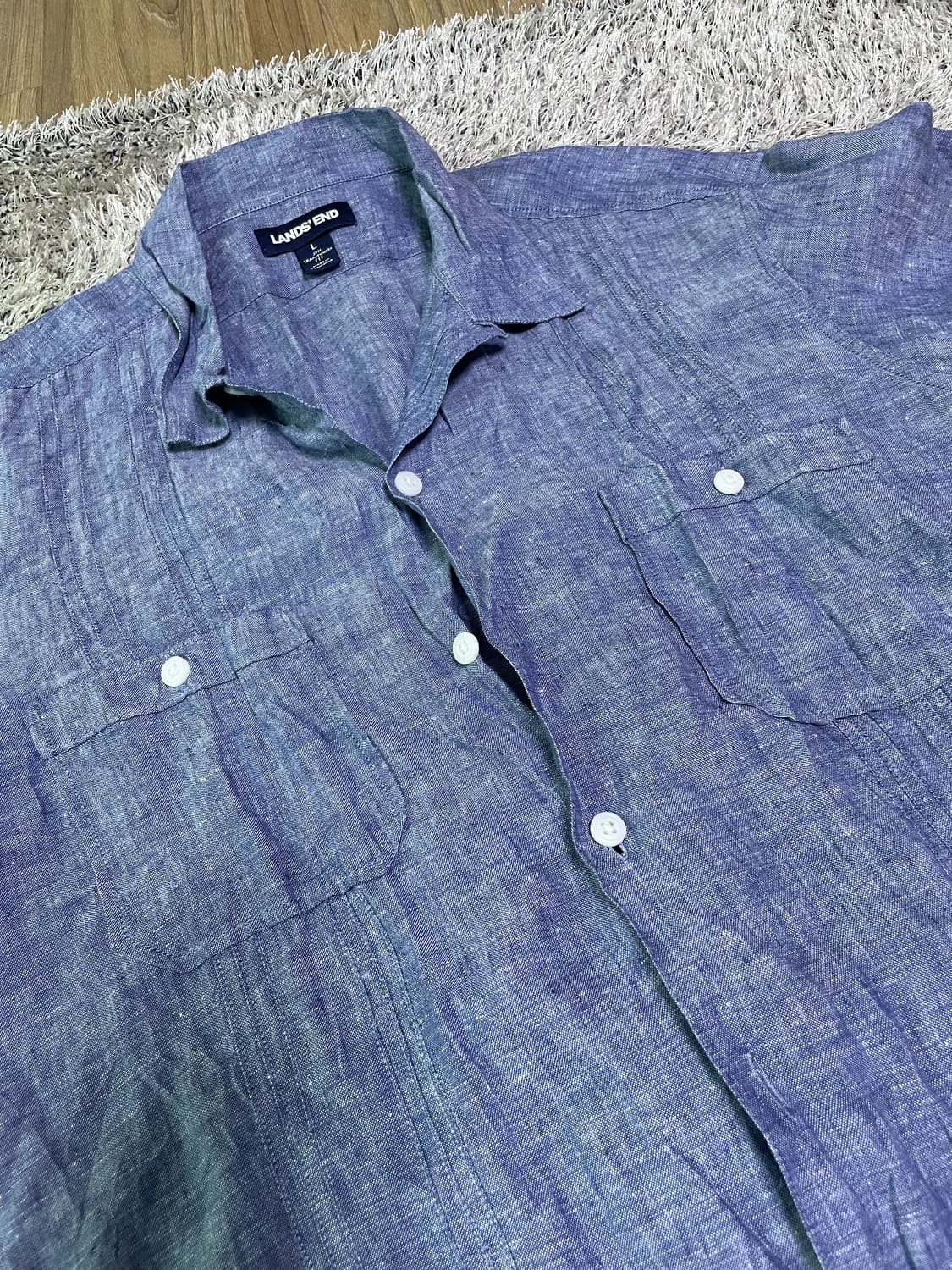 LANDs END 린넨100프로 사이즈 105 반팔셔츠 상품이미지3