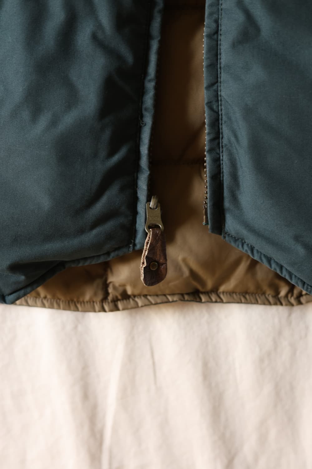 에디바우어 80s 90s 리버시블 구스다운 베스트 베이지 그린 신품급

 상품이미지5