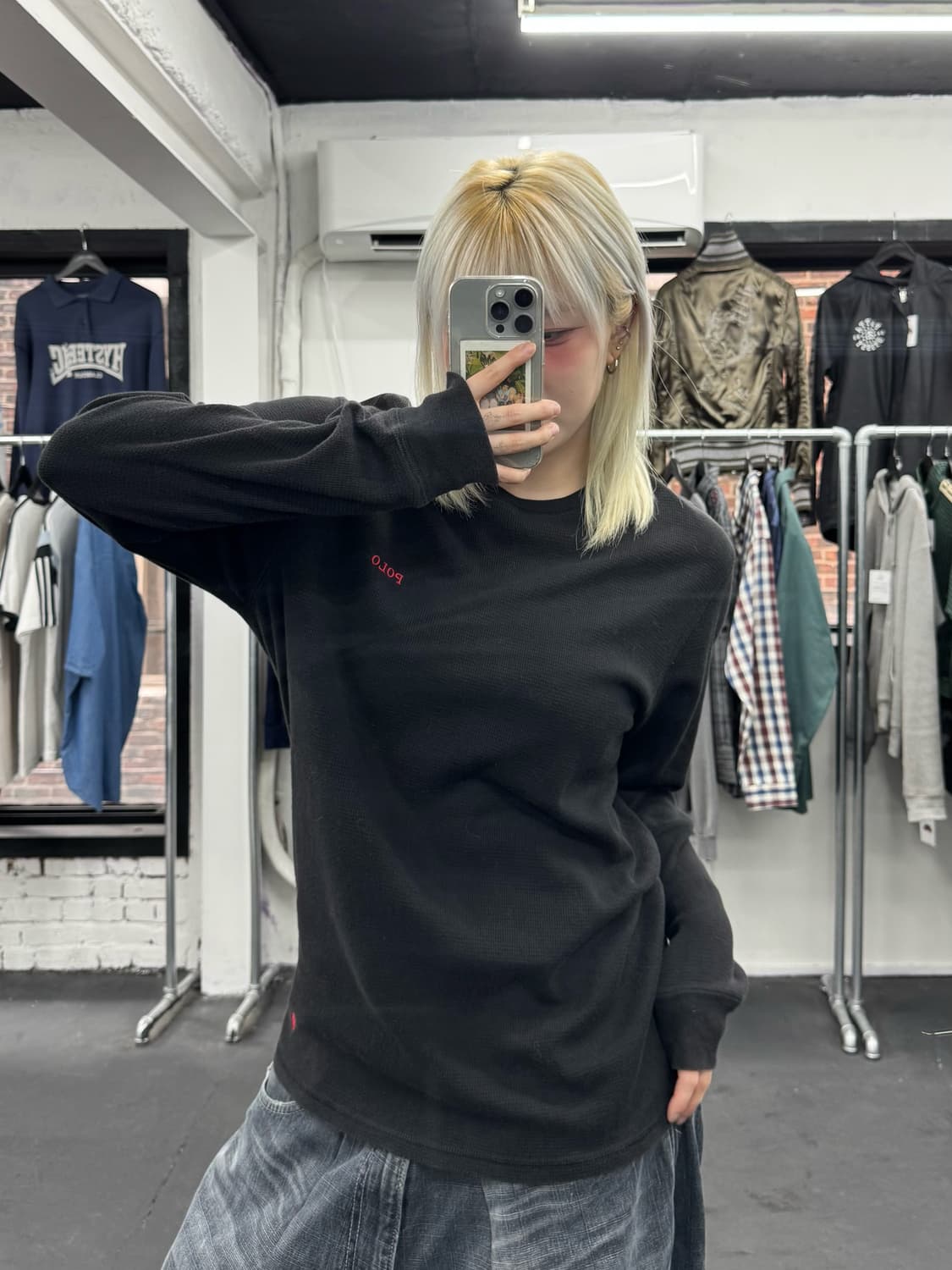 폴로 랄프로렌 스몰로고 와플 롱슬리브 상품이미지2