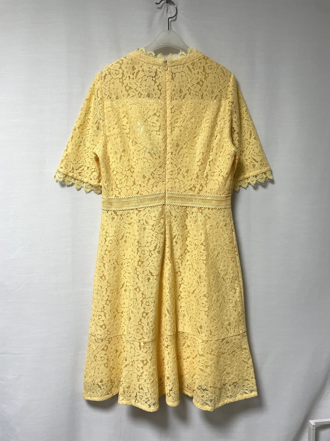 (새상품) 여성 잇미샤 레이스 펀칭 반팔 플레어 원피스 55 _ 옐로우 상품이미지7