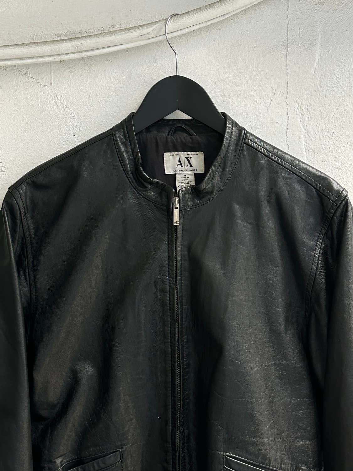 아르마니 레더 카페레이서 자켓 빈티지 레더 자켓 상품이미지5