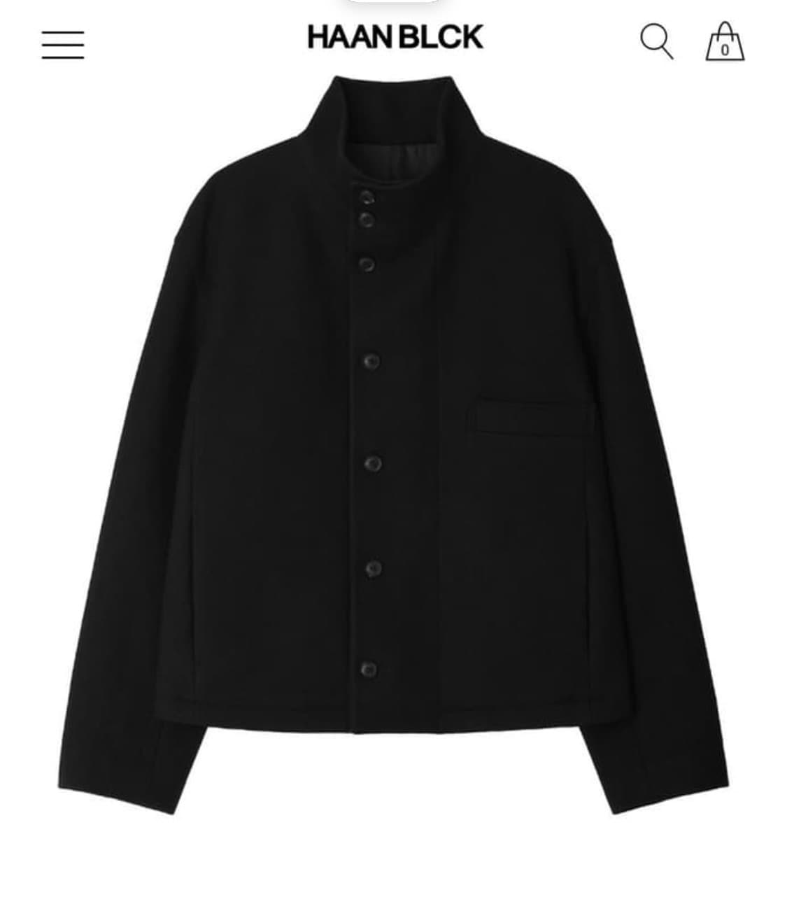 한블랙 STAND COLLAR CROPPED OVERCOAT 상품이미지1