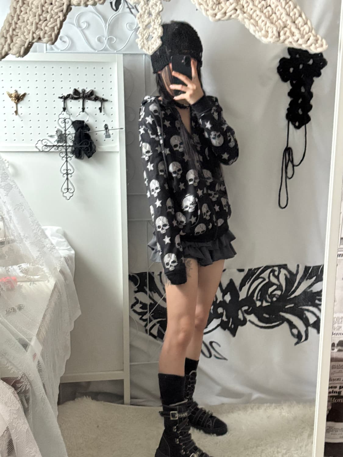 • Black Skull Hooded Zip-Up 상품이미지7