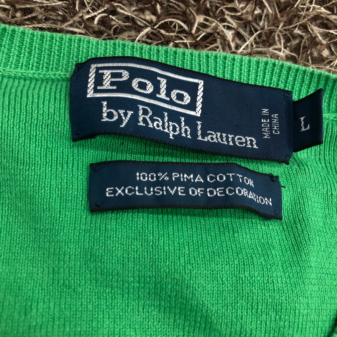 폴로 랄프로렌 피마 코튼 그린 니트 베스트 조끼 상품이미지3