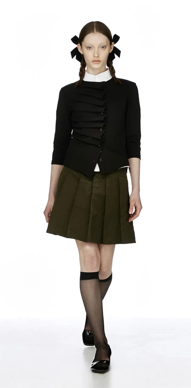 버뮬라 midi pleats skirt_카키_M 상품이미지2