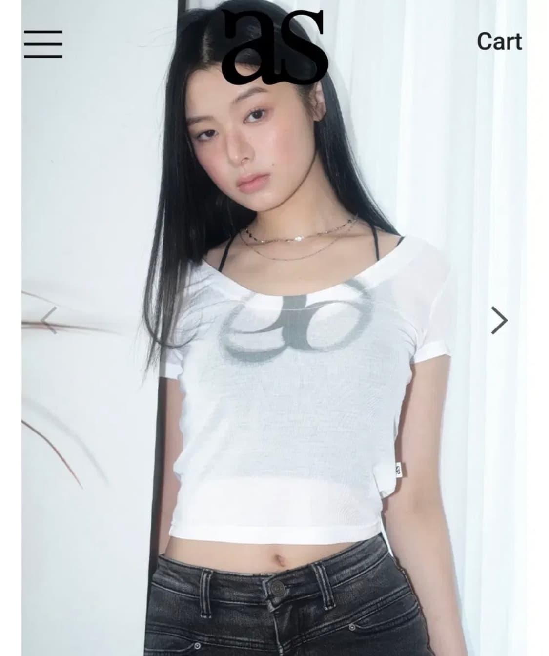 애즈온 하프 시스루티 HALF SEE-THROUGH T 상품이미지1