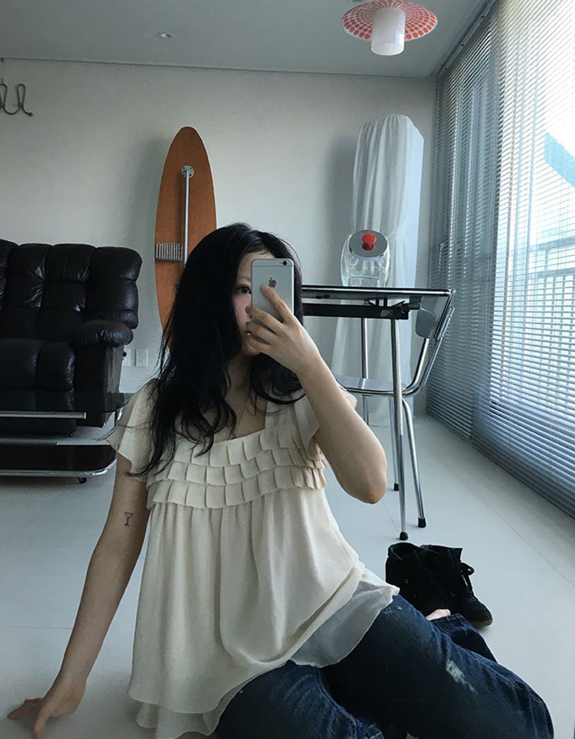 square neck ruffle blouse 상품이미지1