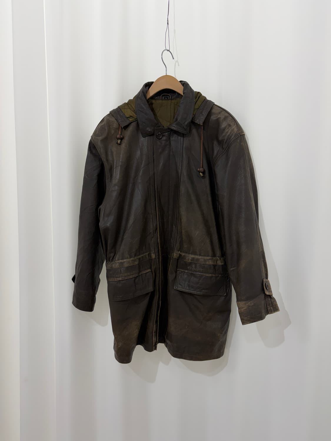 vintage sheep skin leather coat 상품이미지2