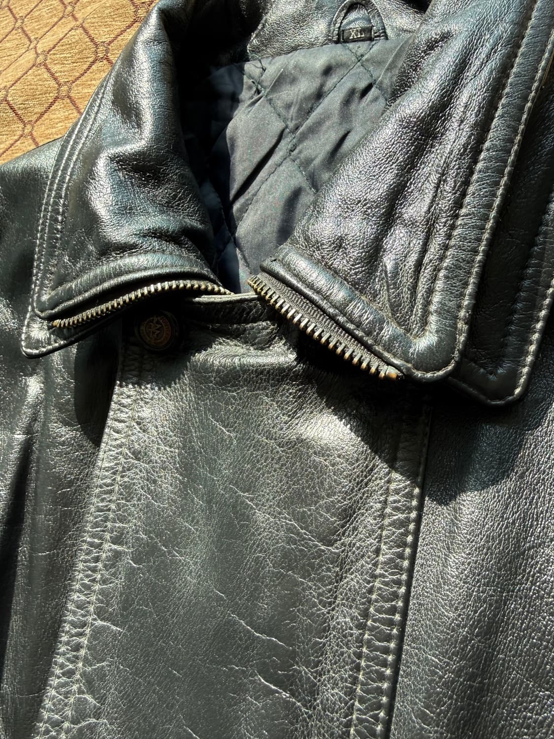 더블카라 숏 레더 자켓 상품이미지5