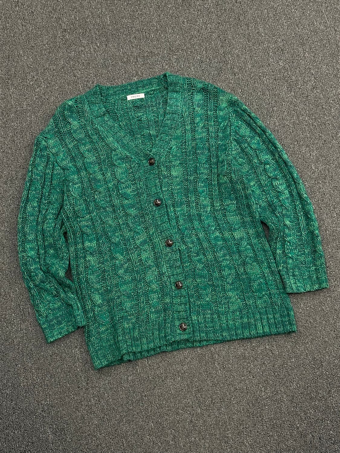 OS)INGNI 빈티지 여성 꽈배기 패턴 롱 가디건 상품이미지4