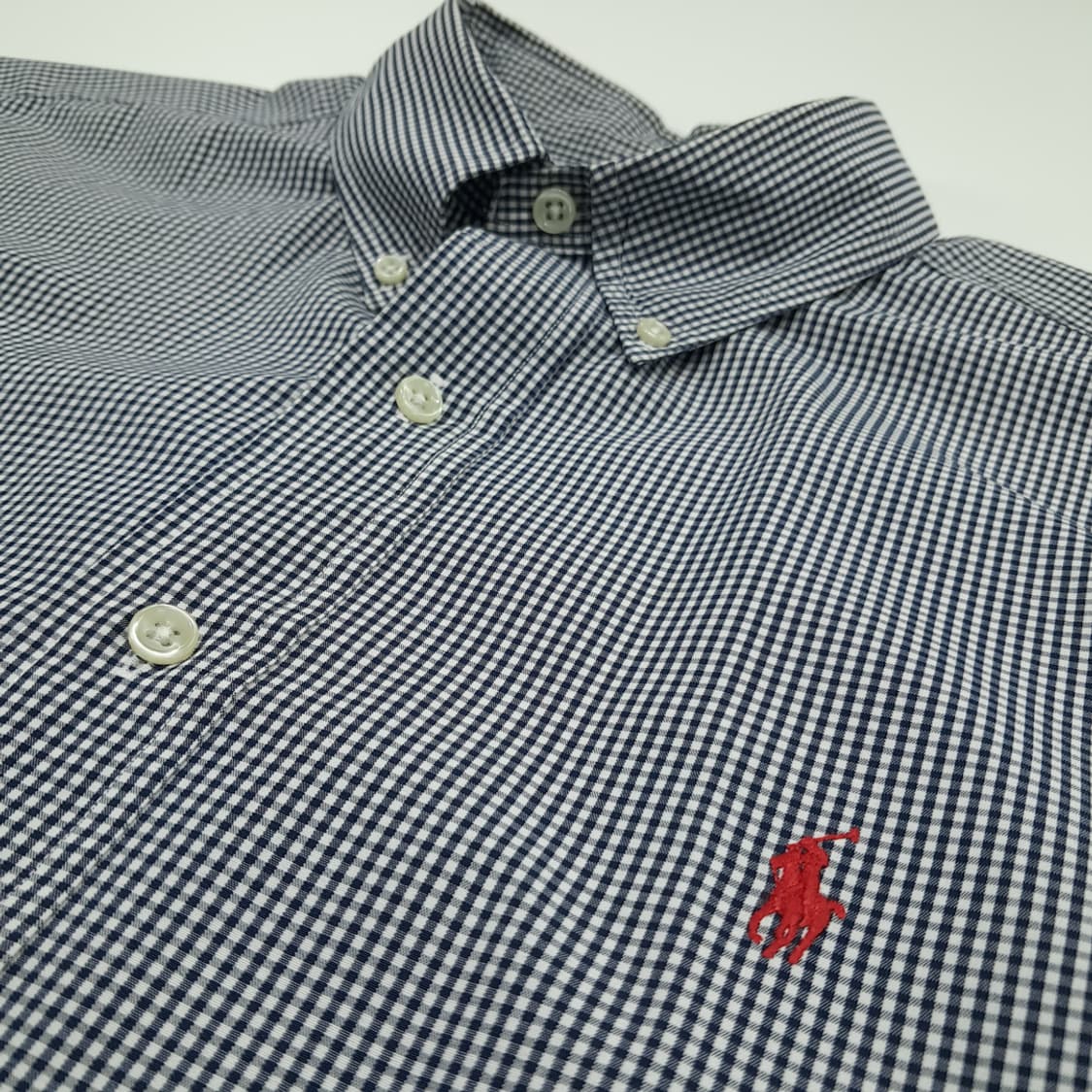 CN917 L 폴로 랄프로렌 다크네이비 도트체크 긴팔 셔츠 남방 상품이미지5