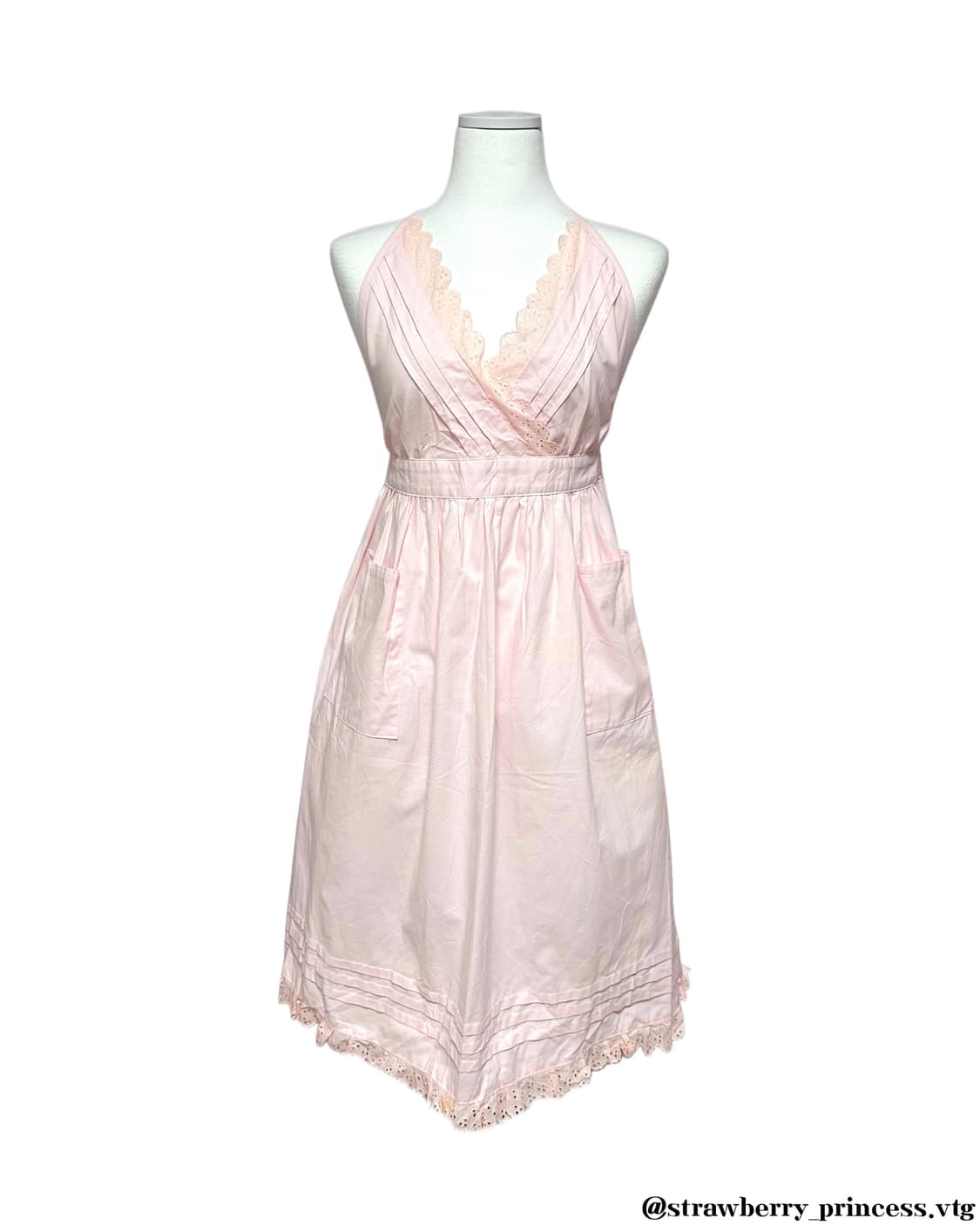 일본 빈티지 핑크 레이스 에이프런 히메감성 상품이미지1