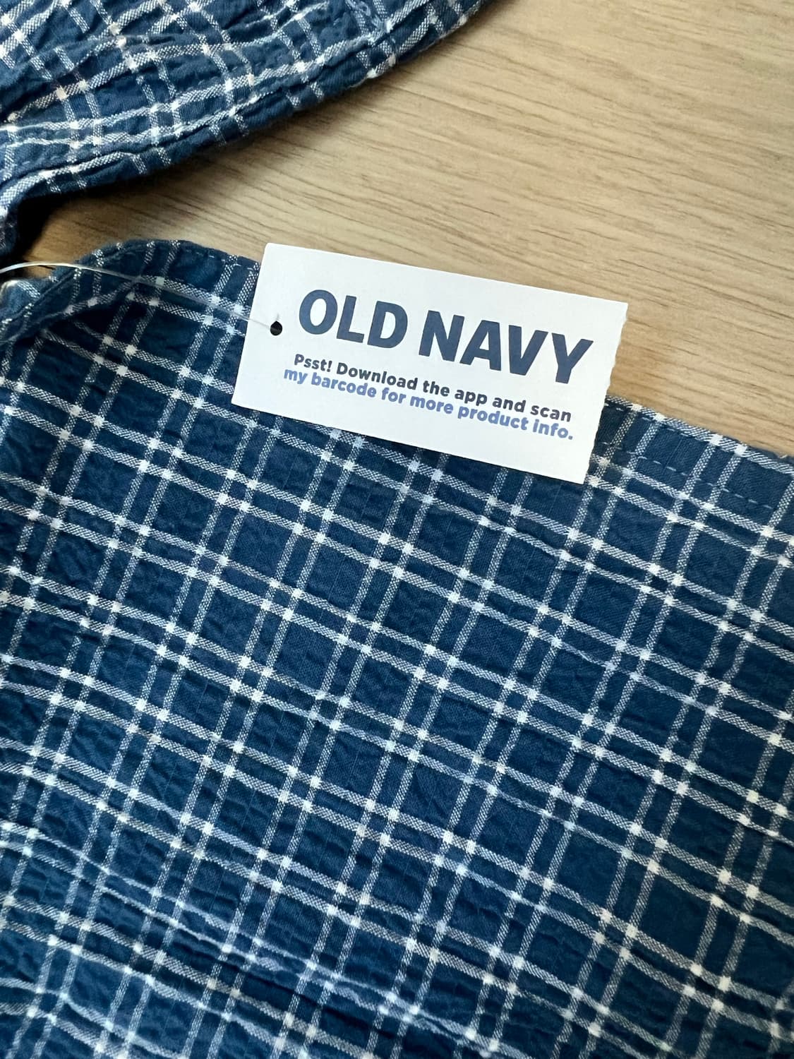 Old Navy Seersucker Check Shirt Blue 상품이미지3