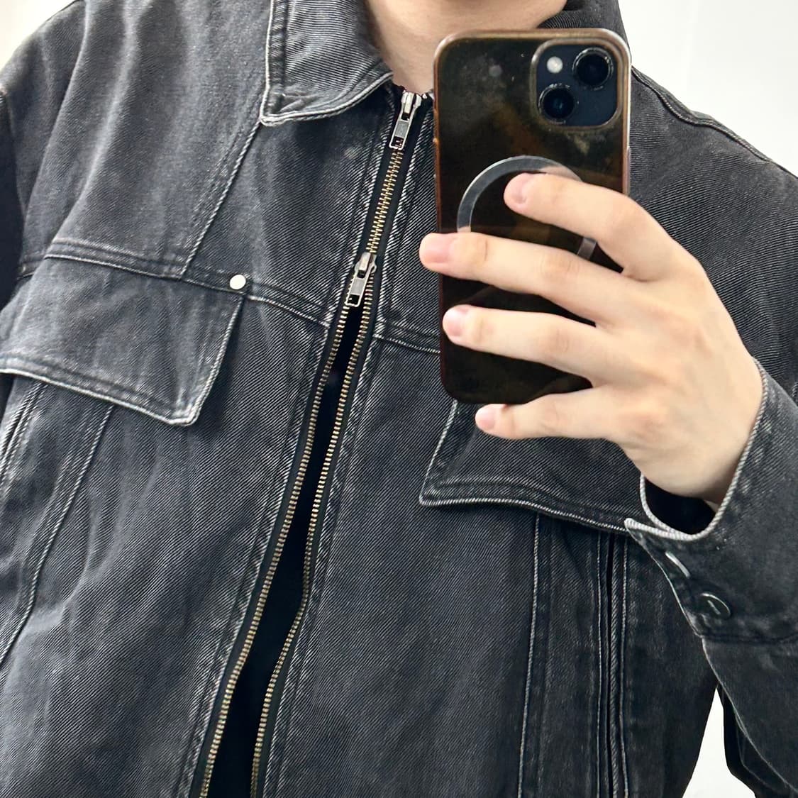 누아클레 투웨이 데님 바이커 자켓 상품이미지4