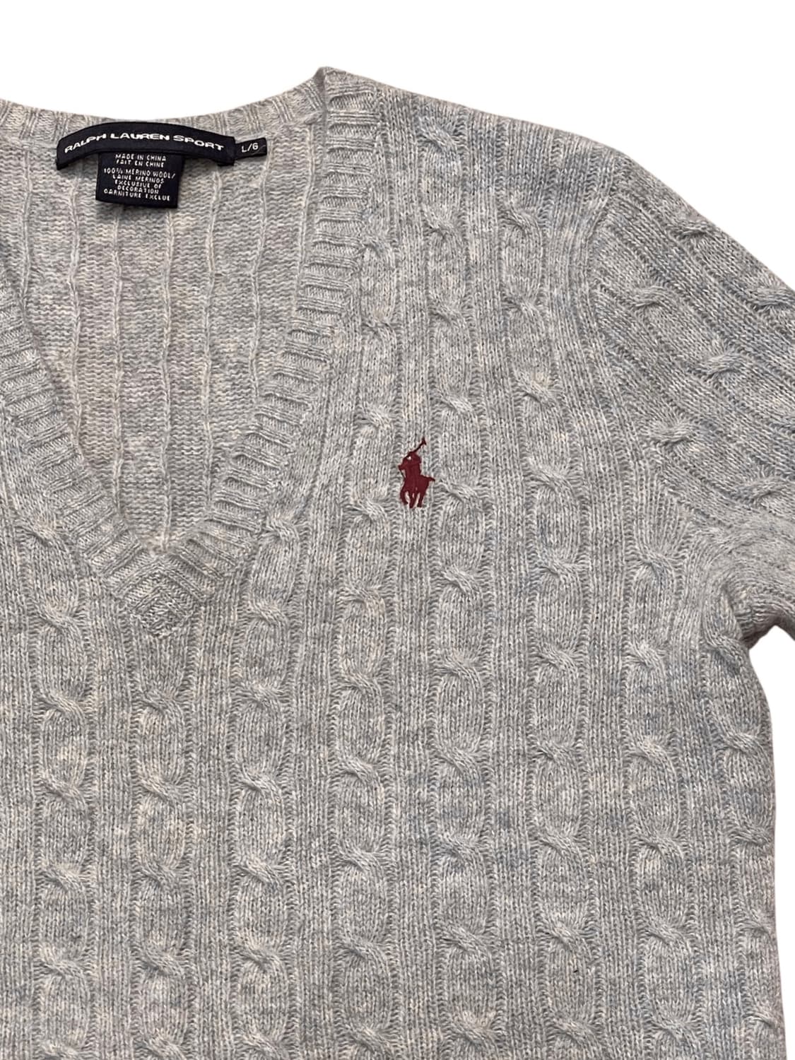 그레이 폴로 브이넥 니트 상품이미지3