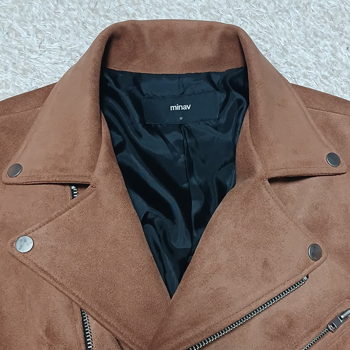 미나브 스웨이드 라이더 자켓 M 상품이미지4