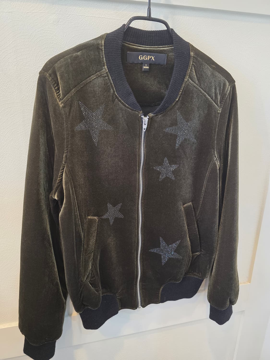 GGPX 올리브그린 벨벳 스타 아플리케 봄버 자켓 S 상품이미지2