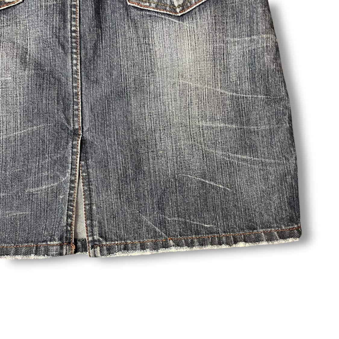 (30) 빈티지 워싱 데님 미디 스커트 M 상품이미지3