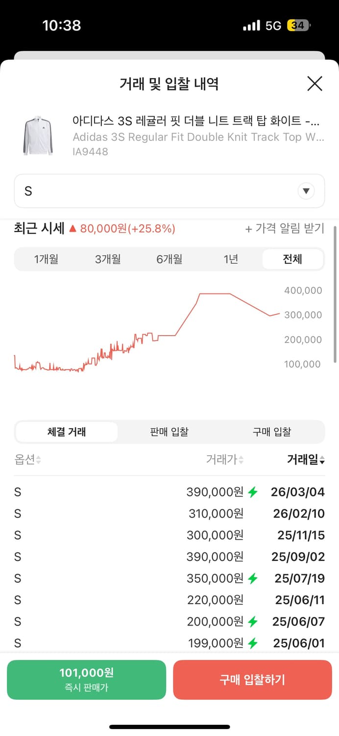 아디다스 3S 레귤러 핏 더블 니트  (크림 최근거래가 390,000 상품이미지3